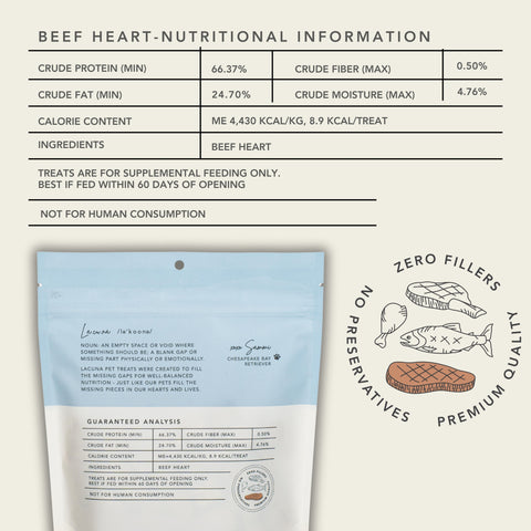 100% beef heart freeze dried dog treats
