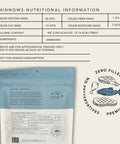 Lacuna pet minnows nutritional information, 100% single ingredient minnows, sustainably sourced 