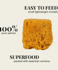 100% pur salmon dog treats, packed with essential nutrients and vitamins
