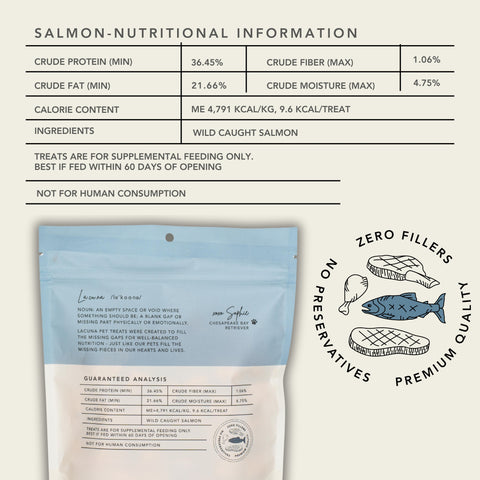 salmon dog treats, all-natural dog treats that are 100% salmon 